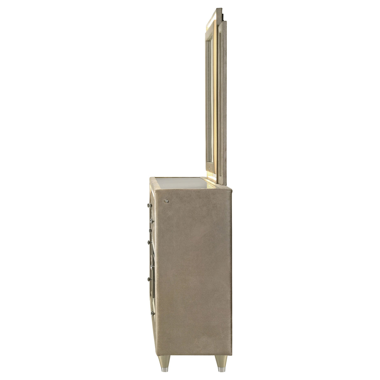 Lorient Ivory/Camel 8-drawer LED Flame Box Dresser and Mirror by Coaster at Eve Furniture