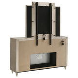 Lorient Ivory/Camel 8-drawer LED Flame Box Dresser and Mirror by Coaster at Eve Furniture