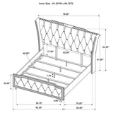 Lorient Ivory/Camel Queen LED Upholstered Wingback Bed by Coaster at Eve Furniture