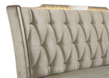 Lorient Ivory/Camel Queen LED Upholstered Wingback Bed by Coaster at Eve Furniture