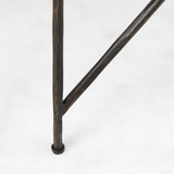 Lorlei 20.0L x 20.0W x 23.8H White Marble Top W/ Gray Iron Legs End and Side Table by Mercana at Eve Furniture