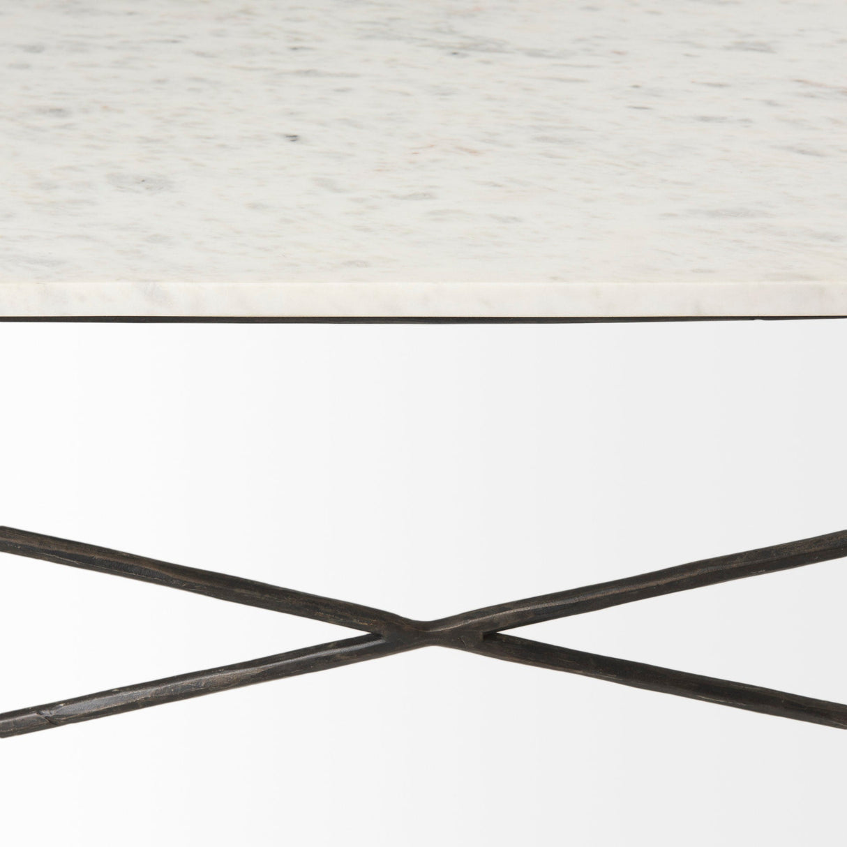 Lorlei I White Marble Top W/ X-Shaped Gray Iron Base Coffee Table by Mercana at Eve Furniture