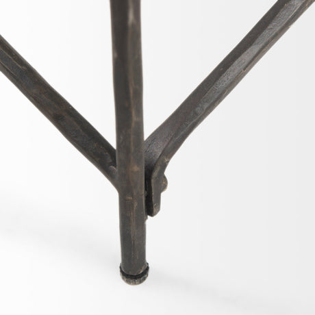 Lorlei I White Marble Top W/ X-Shaped Gray Iron Base Coffee Table by Mercana at Eve Furniture