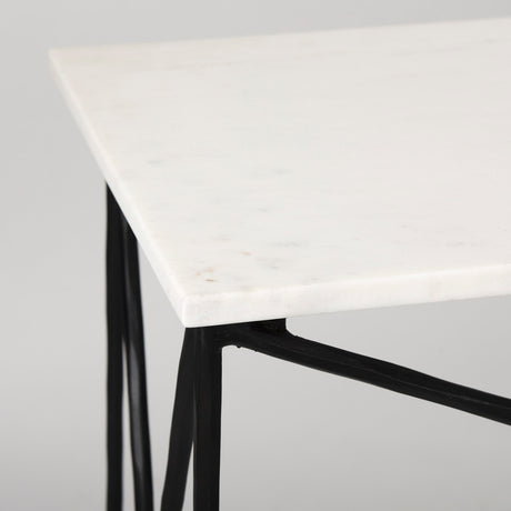 Lorlei Marble Top w/ Gray Iron Base Console Table by Mercana at Eve Furniture