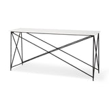Lorlei Marble Top w/ Gray Iron Base Console Table by Mercana at Eve Furniture