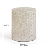 Lorna Capiz Shell Accent Stool by TOV Furniture at Eve Furniture