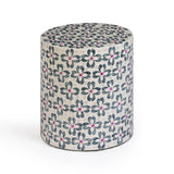 Lorna Capiz Shell Accent Stool by TOV Furniture at Eve Furniture