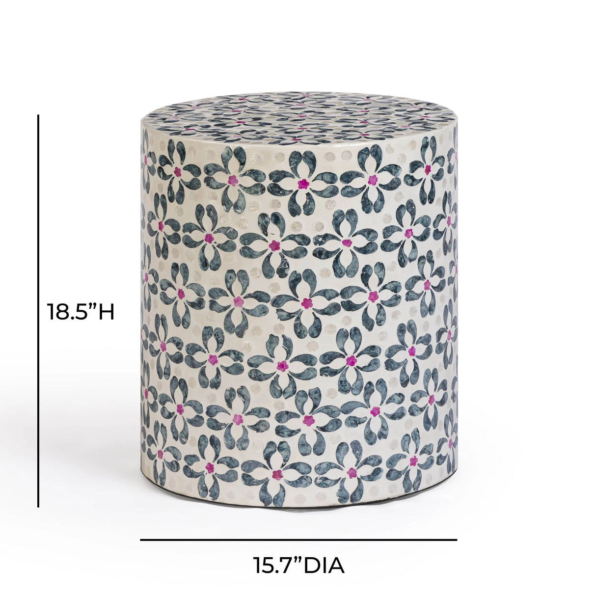 Lorna Capiz Shell Accent Stool by TOV Furniture at Eve Furniture