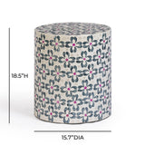 Lorna Capiz Shell Accent Stool by TOV Furniture at Eve Furniture
