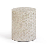 Lorna Capiz Shell Accent Stool by TOV Furniture at Eve Furniture