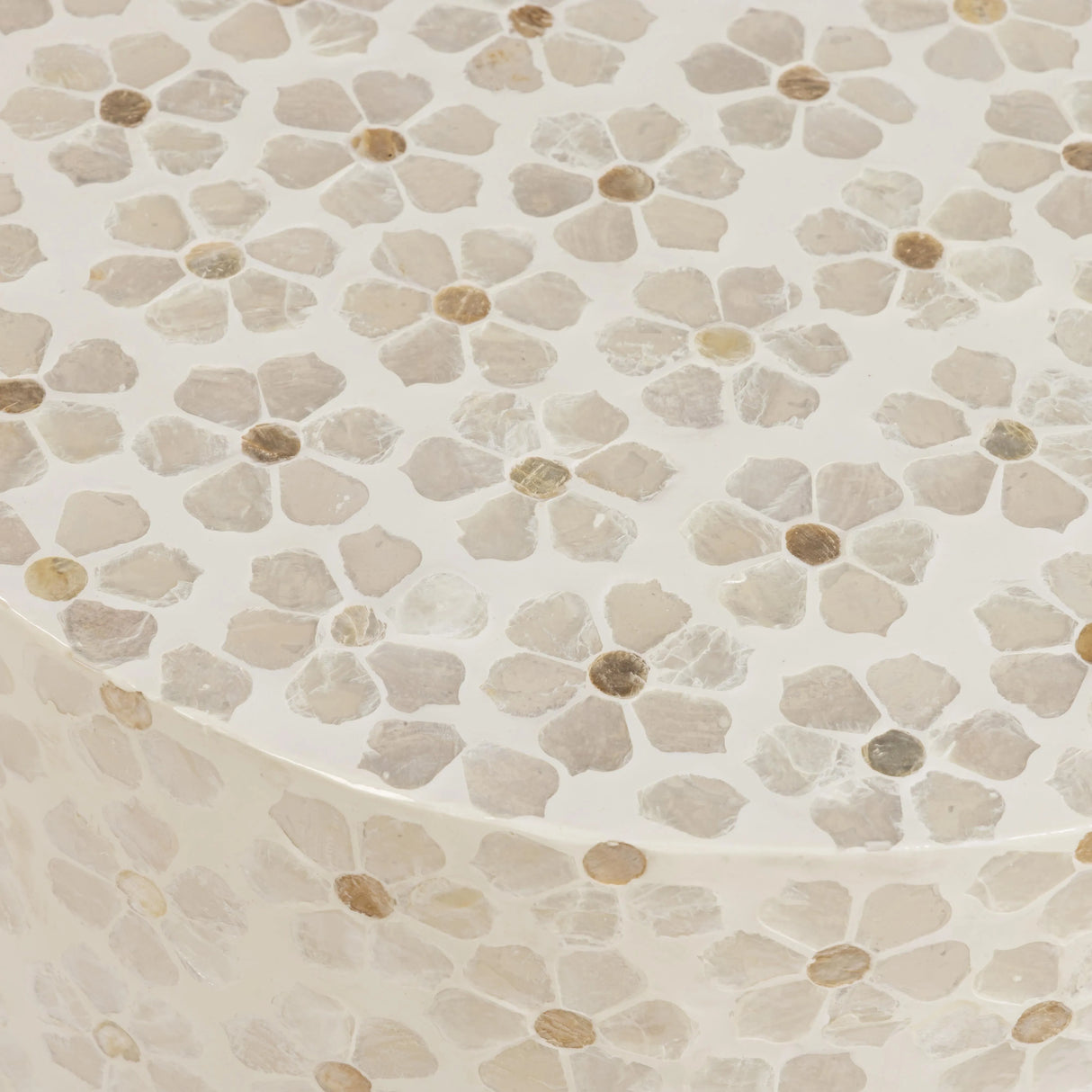 Lorna Capiz Shell Accent Stool by TOV Furniture at Eve Furniture
