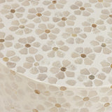 Lorna Capiz Shell Accent Stool by TOV Furniture at Eve Furniture