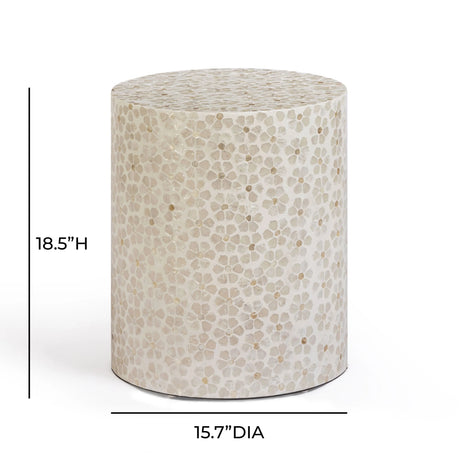 Lorna Capiz Shell Accent Stool by TOV Furniture at Eve Furniture