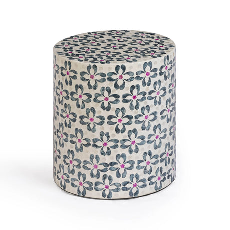 Lorna Capiz Shell Accent Stool by TOV Furniture at Eve Furniture