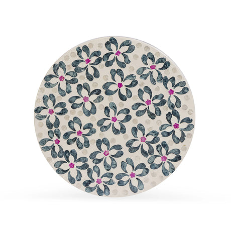 Lorna Capiz Shell Accent Stool by TOV Furniture at Eve Furniture