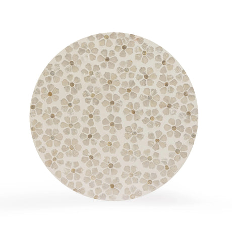 Lorna Capiz Shell Accent Stool by TOV Furniture at Eve Furniture