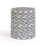 Lorna Capiz Shell Accent Stool by TOV Furniture at Eve Furniture