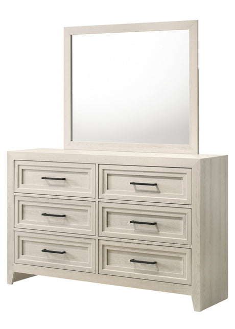Lorraine Antique White Bedroom Mirror (Mirror Only) by Crown Mark at Eve Furniture