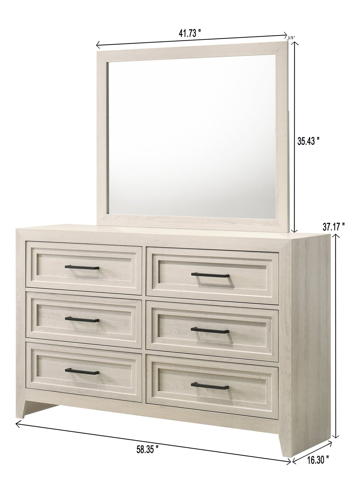 Lorraine Antique White Dresser by Crown Mark at Eve Furniture