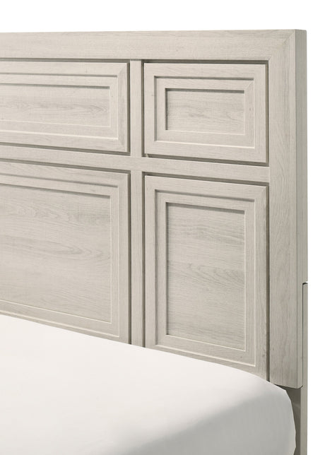 Lorraine Antique White King Panel Bed by Crown Mark at Eve Furniture