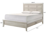 Lorraine Antique White Queen Panel Bed by Crown Mark at Eve Furniture