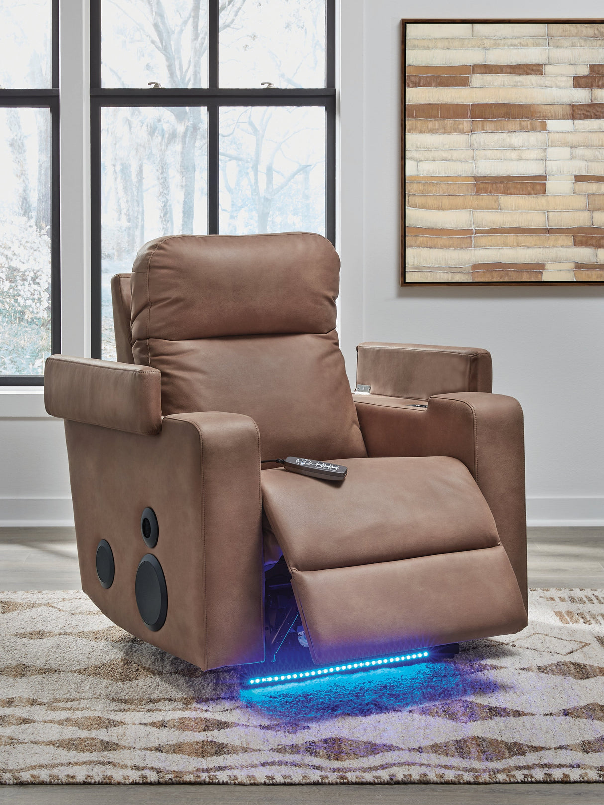 Lorrenton Caramel Power Glider Recliner with Audio System by Ashley at Eve Furniture