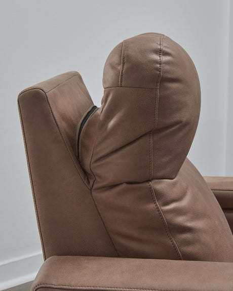 Lorrenton Caramel Power Glider Recliner with Audio System by Ashley at Eve Furniture