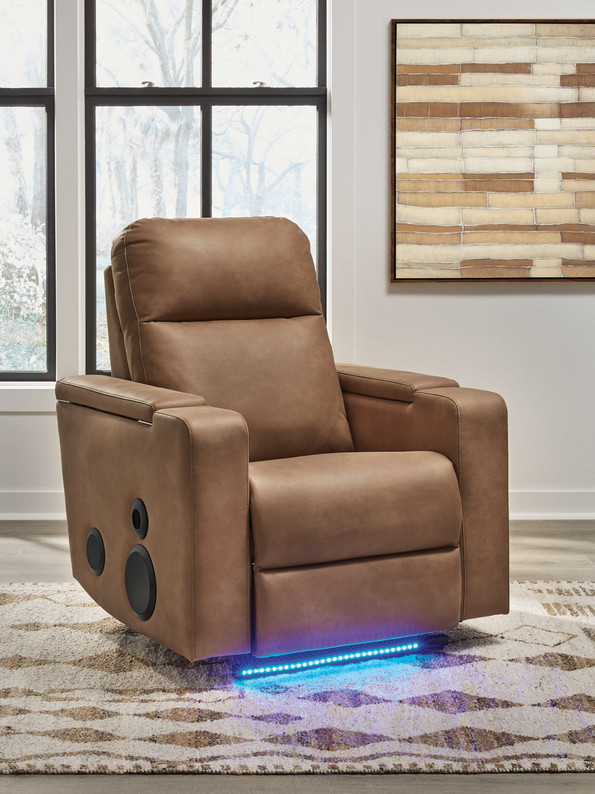 Lorrenton Caramel Power Glider Recliner with Audio System by Ashley at Eve Furniture