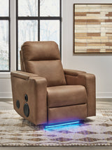 Lorrenton Caramel Power Glider Recliner with Audio System by Ashley at Eve Furniture