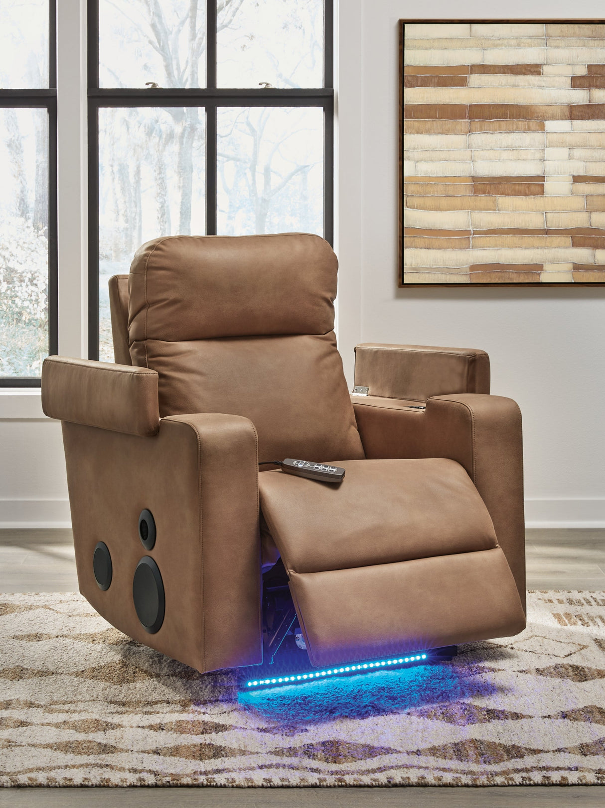 Lorrenton Caramel Power Glider Recliner with Audio System by Ashley at Eve Furniture