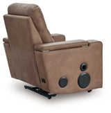 Lorrenton Caramel Power Glider Recliner with Audio System by Ashley at Eve Furniture