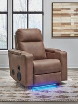 Lorrenton Caramel Power Glider Recliner with Audio System by Ashley at Eve Furniture