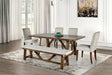 Losone Brown 6-Piece Dining Room Set w/ Bench by Furniture of America at Eve Furniture