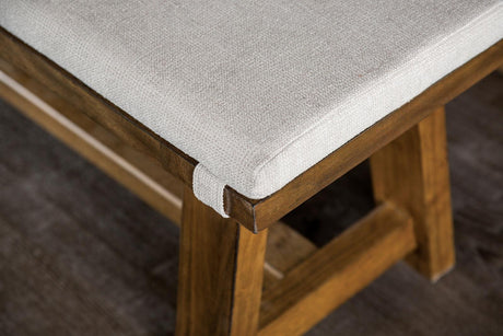 Losone Brown/White Bench w/ Cushion by Furniture of America at Eve Furniture