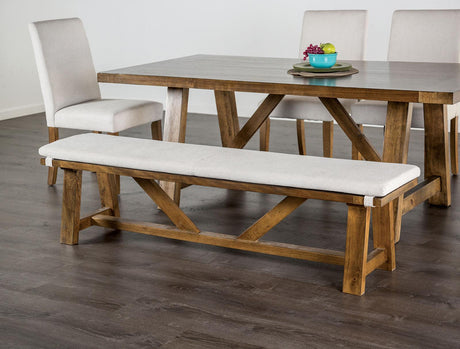 Losone Brown/White Bench w/ Cushion by Furniture of America at Eve Furniture