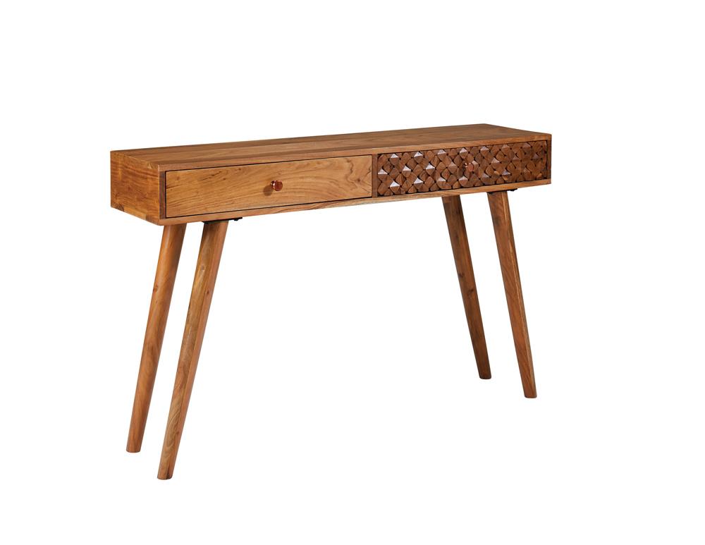 Lotus Natural Brown 2-Drawer Console Table