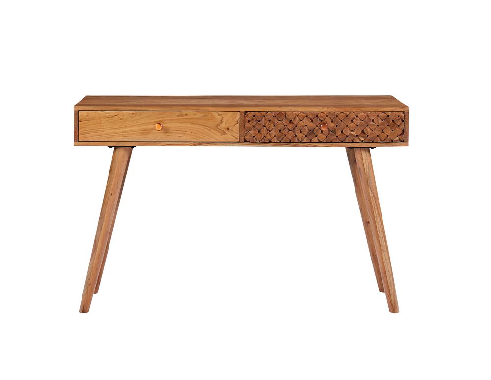 Lotus Natural Brown 2-Drawer Console Table