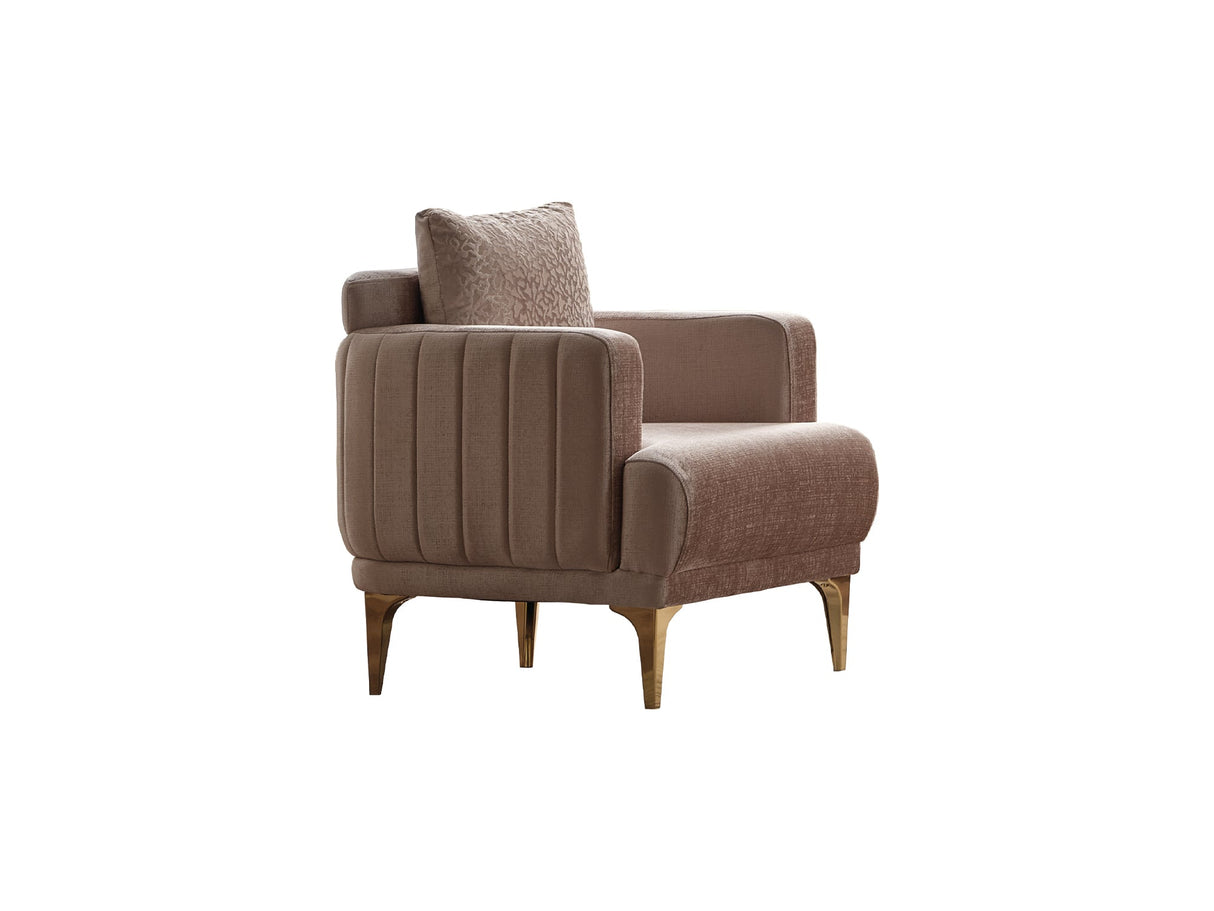 Lotus 3-pieces (Sofa & Loveseat & Chair) Livingroom Set Cream by Furnia at Eve Furniture