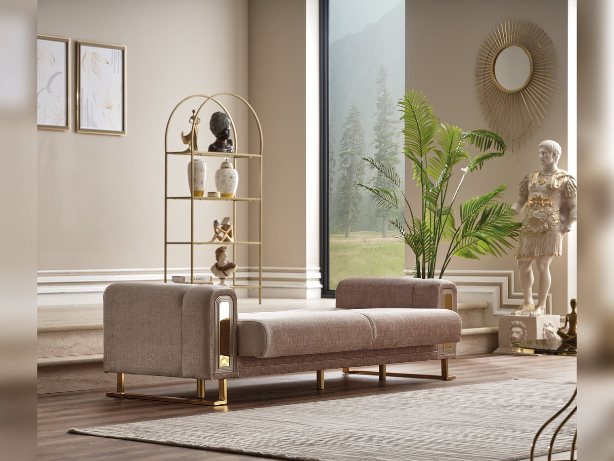Lotus 3-pieces (Sofa & Loveseat & Chair) Livingroom Set Cream by Furnia at Eve Furniture