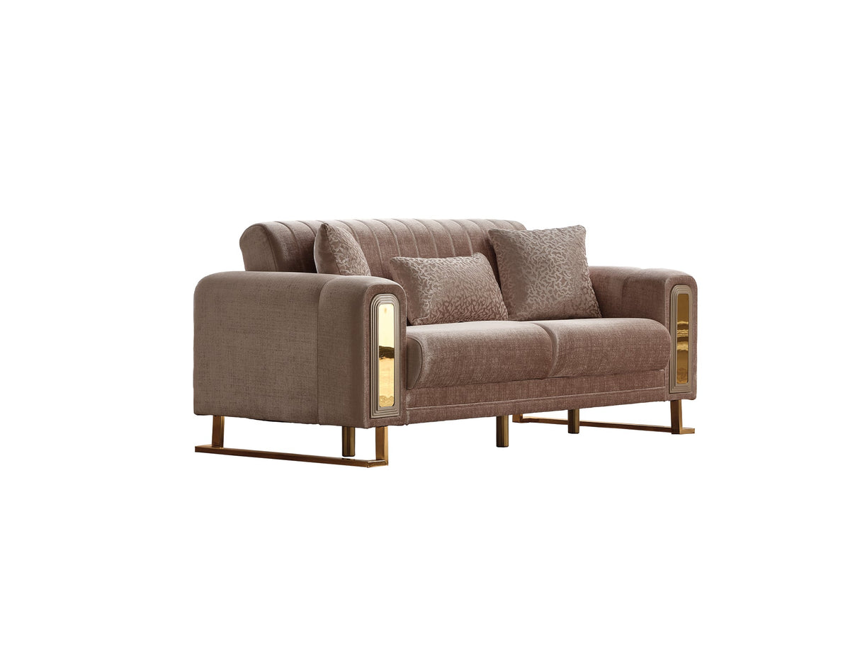 Lotus 3-pieces (Sofa & Loveseat & Chair) Livingroom Set Cream by Furnia at Eve Furniture