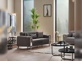 Lotus 3-pieces (Sofa & Loveseat & Chair) Livingroom Set in Grey by Furnia at Eve Furniture
