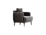 Lotus 3-pieces (Sofa & Loveseat & Chair) Livingroom Set in Grey by Furnia at Eve Furniture