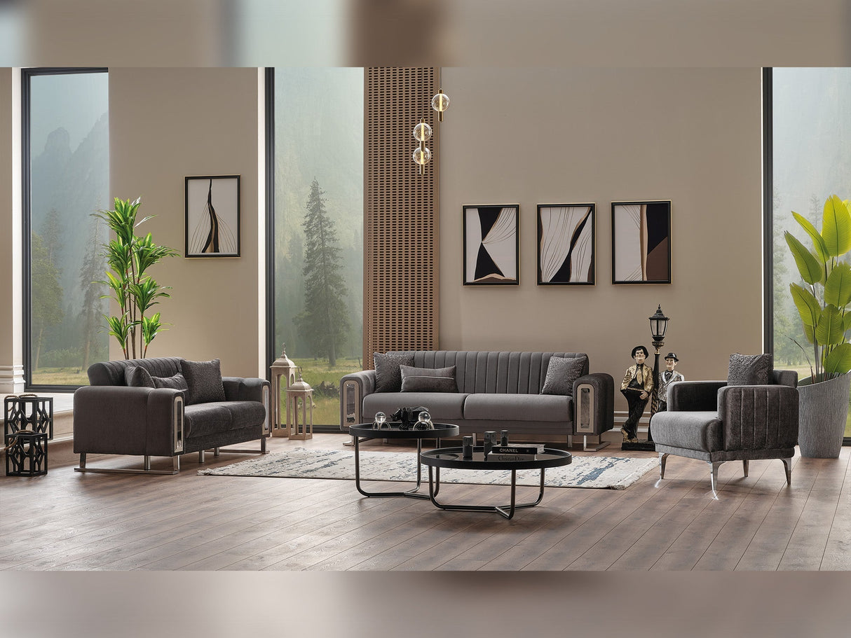 Lotus Convertible Loveseat Grey by Furnia at Eve Furniture