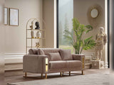 Lotus Cream Convertible Loveseat by Furnia at Eve Furniture