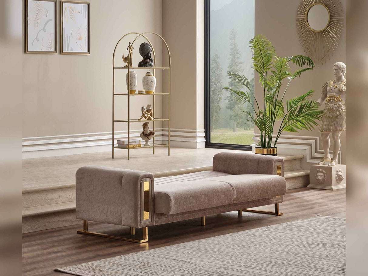 Lotus Cream Convertible Sofa by Furnia at Eve Furniture
