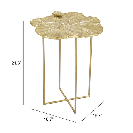 Lotus Gold Side Table by Zuomod at Eve Furniture