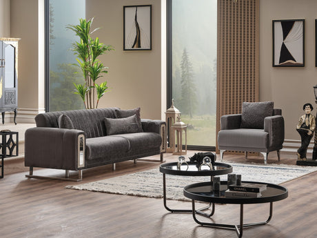 Lotus Grey Convertible Sofa by Furnia at Eve Furniture