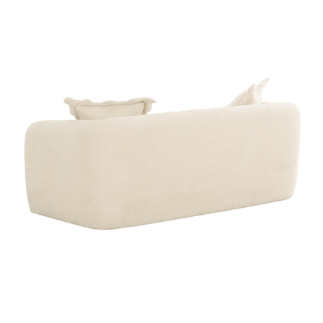 Lou Sandstone Textured Fabric Loveseat by TOV Furniture at Eve Furniture