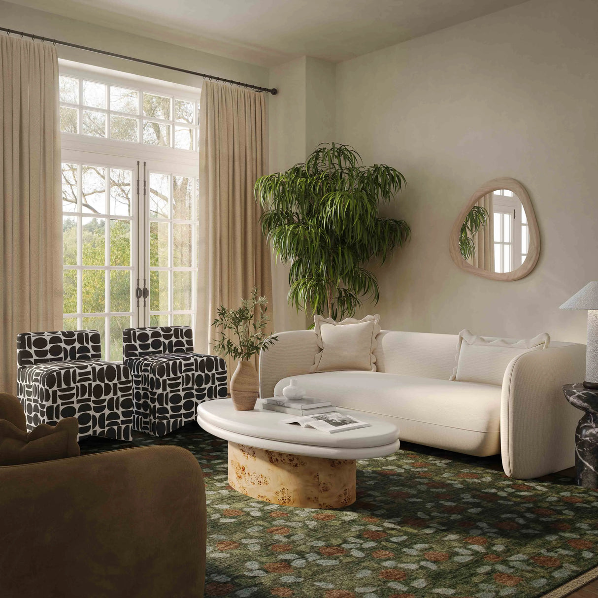 Lou Sandstone Textured Fabric Sofa by TOV Furniture at Eve Furniture