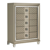 Loudon Champagne Metallic Chest by Homelegance at Eve Furniture